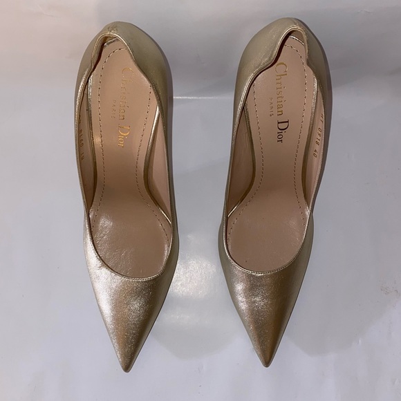 DIOR Metallic Lambskin Pointed Toe D-Moi Pumps 40 NEW - Picture 5 of 17